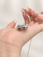 Emerald Cut Lab-Grown Diamond Bezel-Halo High Jewelry Statement Necklace