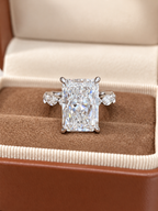 Radiant Cut Hidden Halo Engagement Ring with Alternating Marquise & Round Lab-Grown Diamond Band