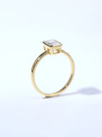 Emerald Solitaire Bezel Set Ring – Classic Plain Band – Timeless Design – Lab-Grown Diamond