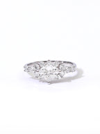 Princess Cut Lab-Grown Diamond Engagement  Lab-Grown Diamond Ring with Cluster Accent Band