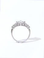 Princess Cut Lab-Grown Diamond Engagement  Lab-Grown Diamond Ring with Cluster Accent Band