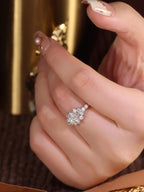 Princess Cut Lab-Grown Diamond Engagement  Lab-Grown Diamond Ring with Cluster Accent Band
