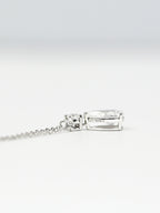 Pear-Cut Lab-Grown Diamond Teardrop Pendant Necklace with Round Accent Stone